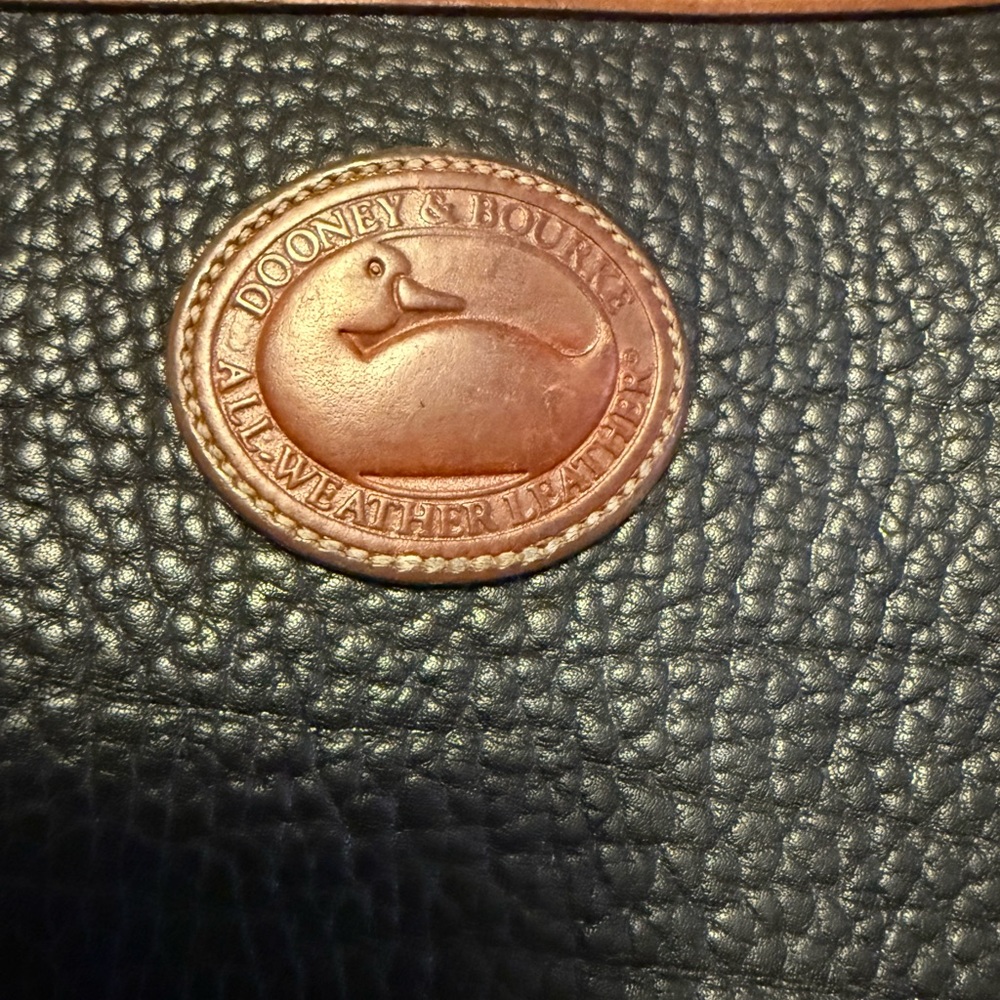 Dooney Vintage Black and Brown Leather Bag - Picture 4 of 10